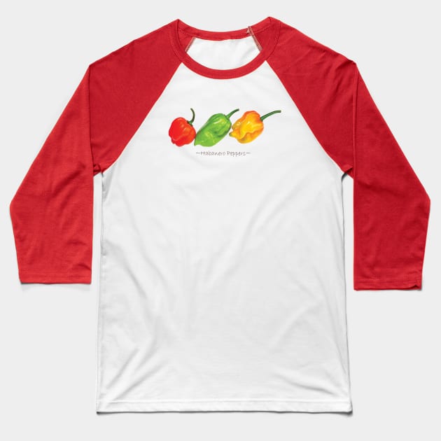 Habanero Peppers Dark Baseball T-Shirt by pasnthroo